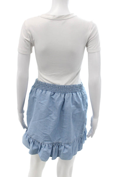 French Connection Womens Peasant Wrap Skirt Light Blue Size M