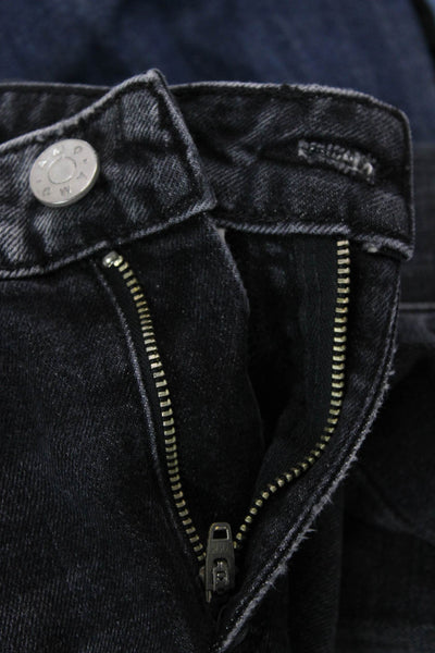 Amo Womens Dark Gray Cropped Ankle Jeans Mid Rise Button Fly 90s Size 27