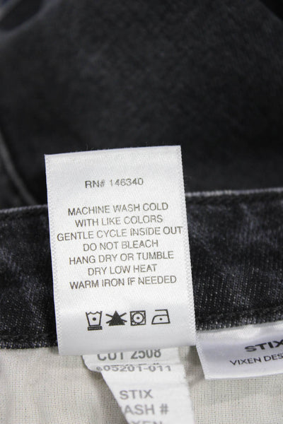 Amo Womens Dark Gray Cropped Ankle Jeans Mid Rise Button Fly 90s Size 27
