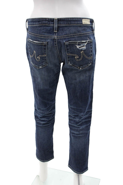 Adriano Goldschmied Womens Boyfriend Cropped Dark Blue Jeans Size 28