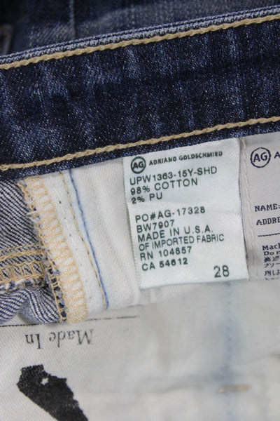 Adriano Goldschmied Womens Boyfriend Cropped Dark Blue Jeans Size 28