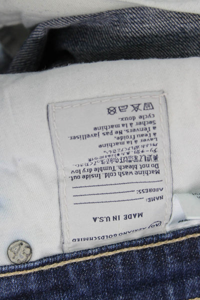 Adriano Goldschmied Womens Boyfriend Cropped Dark Blue Jeans Size 28