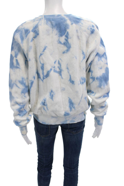 Aqua Womens White Pullover Sweatshirt Long Sleeve Organic Cotton 90s Size L