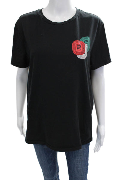 Monfrere Unisex Basic T-Shirt Black Crew Neck Short Sleeve Designer Size S