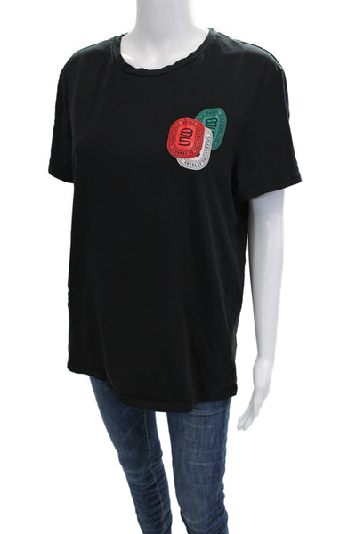 Monfrere Unisex Basic T-Shirt Black Crew Neck Short Sleeve Designer Size S