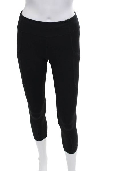 Lululemon Women Capri Cropped Leggings Black Nylon Zip Size S