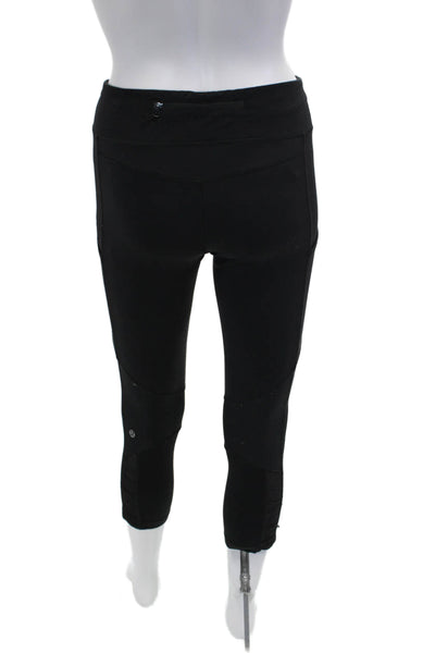 Lululemon Women Capri Cropped Leggings Black Nylon Zip Size S