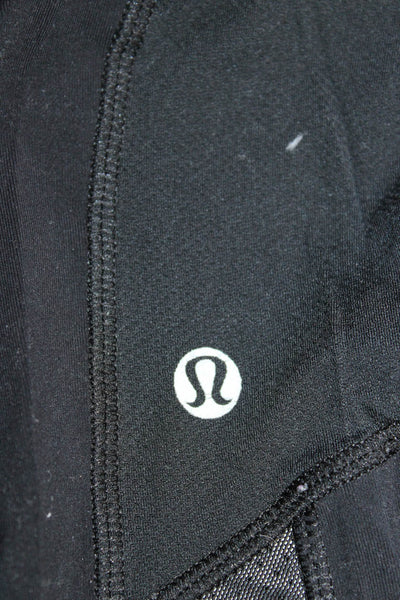 Lululemon Women Capri Cropped Leggings Black Nylon Zip Size S