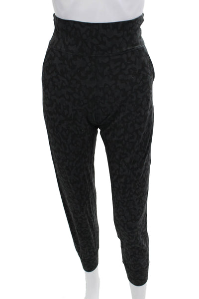 Lululemon Womens Ankle Cropped Animal Print Black Nylon Leggings Size S