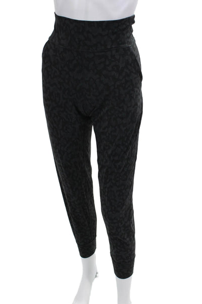 Lululemon Womens Ankle Cropped Animal Print Black Nylon Leggings Size S