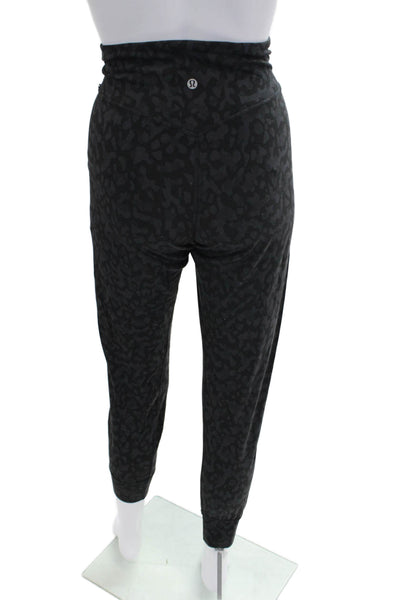 Lululemon Womens Ankle Cropped Animal Print Black Nylon Leggings Size S