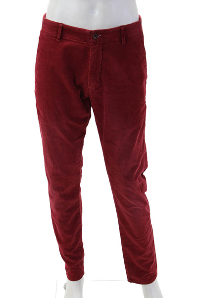 Gant Mens Chino Pants Red Button 98% Cotton 2% Elastane Size L