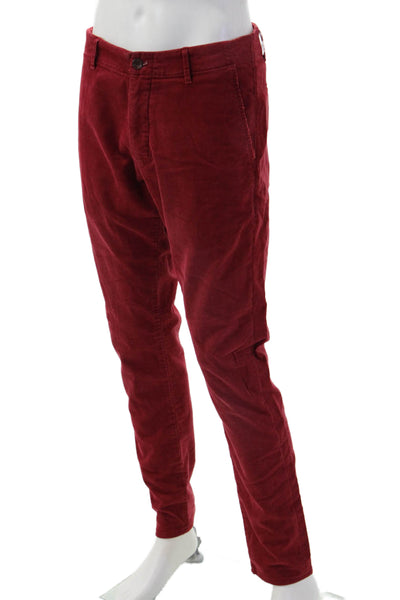 Gant Mens Chino Pants Red Button 98% Cotton 2% Elastane Size L