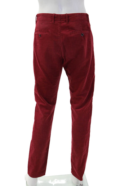Gant Mens Chino Pants Red Button 98% Cotton 2% Elastane Size L