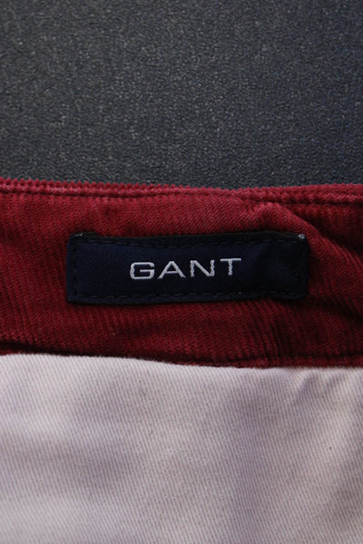 Gant Mens Chino Pants Red Button 98% Cotton 2% Elastane Size L