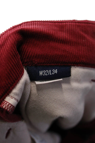Gant Mens Chino Pants Red Button 98% Cotton 2% Elastane Size L