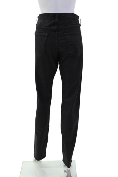 Adriano Goldschmied Mens Straight Jeans Black Denim Mid Rise Button Size 30