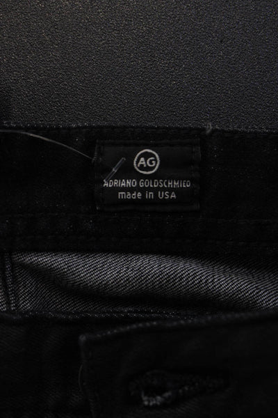 Adriano Goldschmied Mens Straight Jeans Black Denim Mid Rise Button Size 30