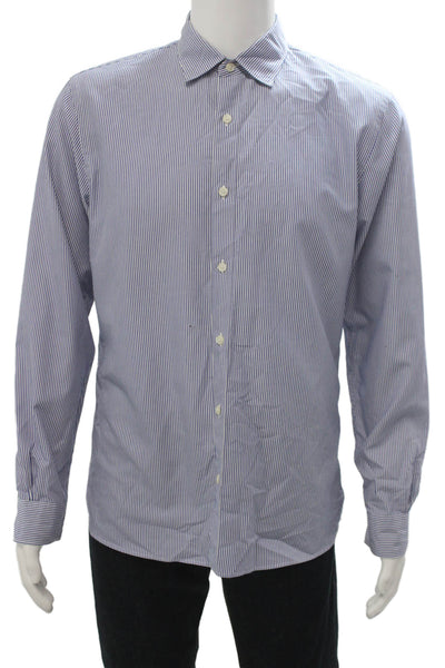 Brooks Brothers Mens Point Collar Striped Cotton Dress Shirt Size M