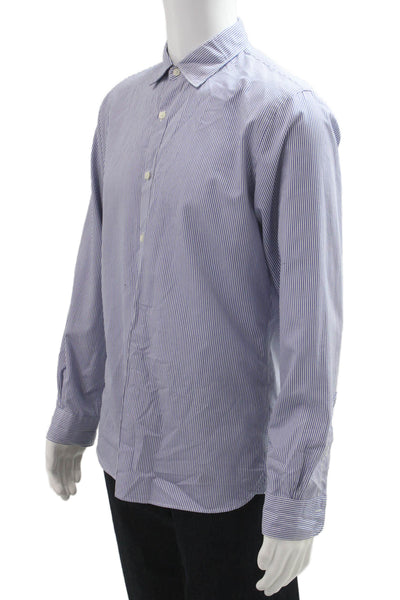 Brooks Brothers Mens Point Collar Striped Cotton Dress Shirt Size M