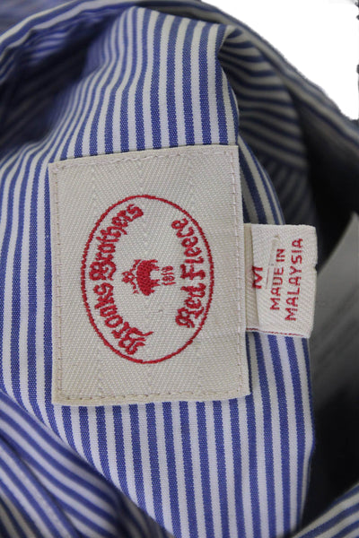 Brooks Brothers Mens Point Collar Striped Cotton Dress Shirt Size M