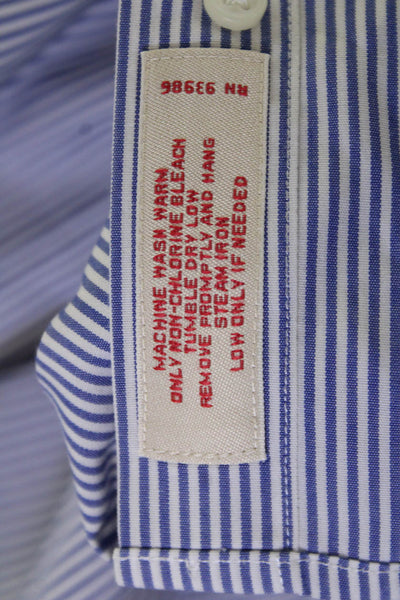 Brooks Brothers Mens Point Collar Striped Cotton Dress Shirt Size M