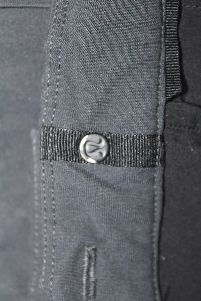 Lululemon Women Black Cropped Ankle Pants Button Cotton Blend Size 34