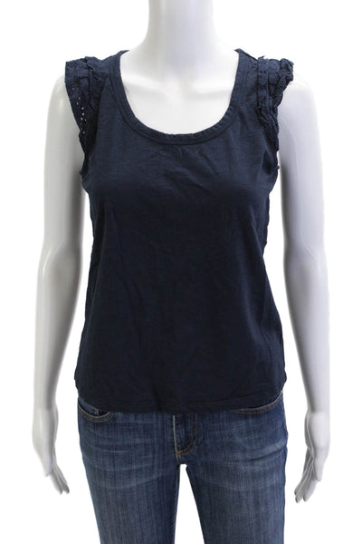 Banana Republic Womens Dark Blue Basic Sleeveless Tank Round Neck Size XS