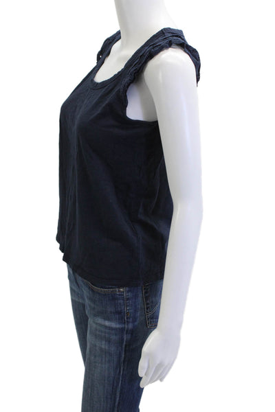 Banana Republic Womens Dark Blue Basic Sleeveless Tank Round Neck Size XS
