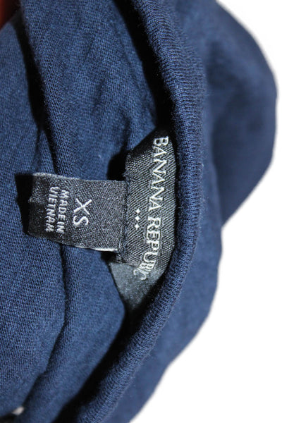 Banana Republic Womens Dark Blue Basic Sleeveless Tank Round Neck Size XS