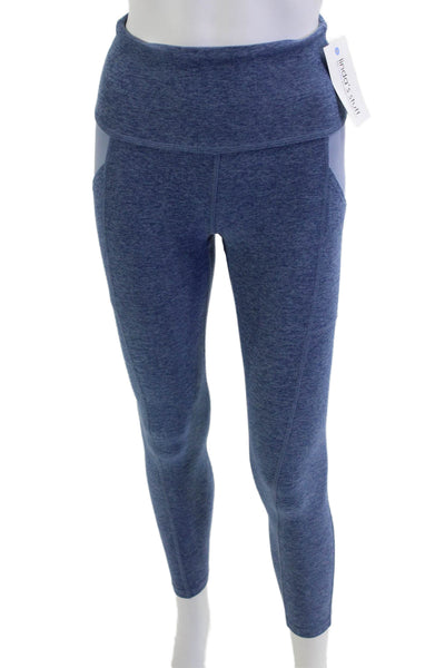 Beyond Yoga Womens Blue Cropped Ankle Nylon Leggings Size XS