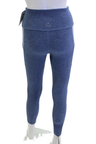 Beyond Yoga Womens Blue Cropped Ankle Nylon Leggings Size XS