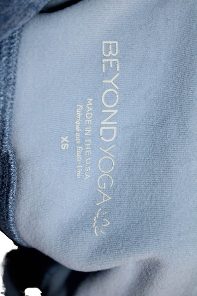 Beyond Yoga Womens Blue Cropped Ankle Nylon Leggings Size XS