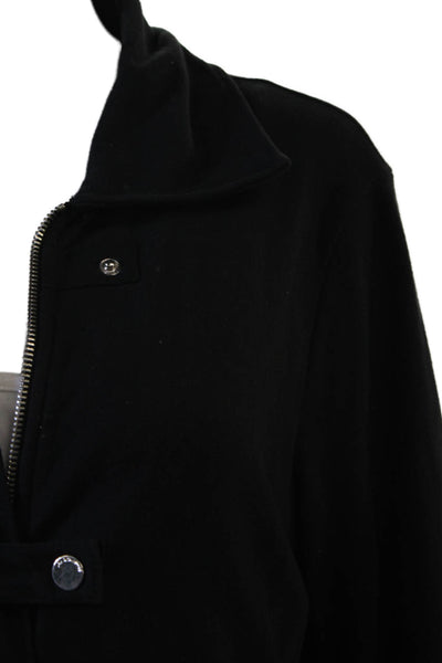 Jones New York Women Military Jacket Black Cotton Button Long Sleeve Size M