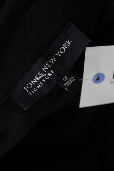 Jones New York Women Military Jacket Black Cotton Button Long Sleeve Size M