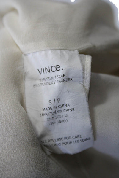 Vince Womens Basic Tank Beige Silk Spandex Petite Size S