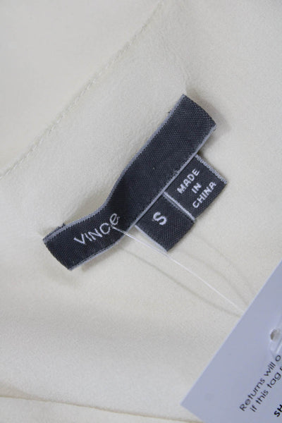 Vince Womens Basic Tank Beige Silk Spandex Petite Size S
