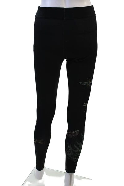 Noli Womens Black Floral Ankle Jeggings Size M