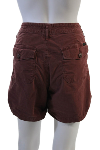 Sanctuary Unisex Cargo Chino Shorts Brown 97% Cotton 3% Spandex Button Size 30