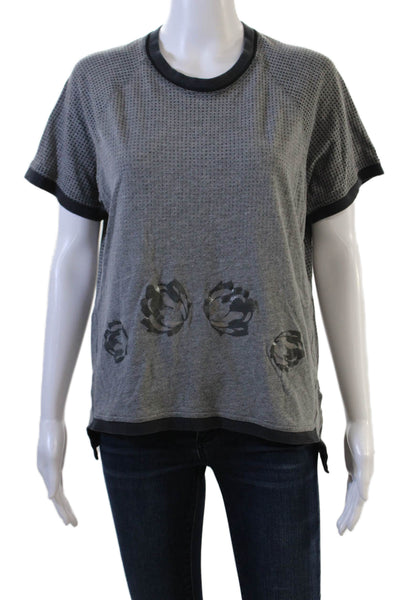 Adidas by Stella McCartney Women Floral Ringer T-Shirt Black Size M
