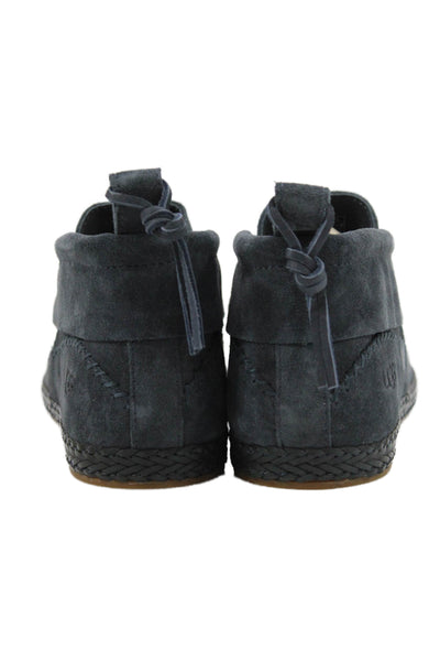 Ugg Mens Suede Woodlyn Moccasin Shoes Navy Blue Size 11