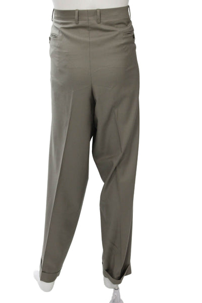 Boyds Mens Gray Wool Dress Pants Button Solid Classic Fall Size 42