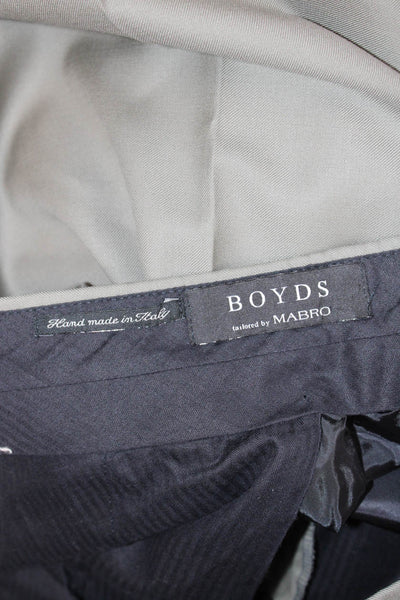 Boyds Mens Gray Wool Dress Pants Button Solid Classic Fall Size 42