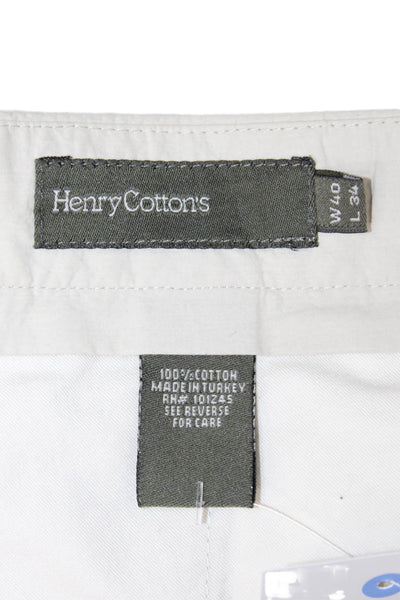 Henry Cottons Mens Chino Pants Beige Cotton Big Tall Size 40