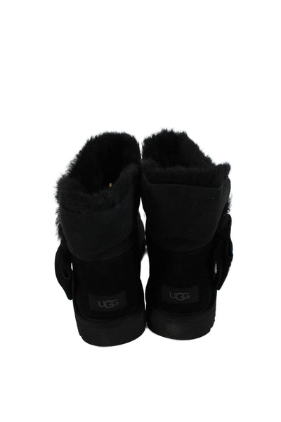Ugg Womens Suede Mini Bow Ankle Boots Black Size 10