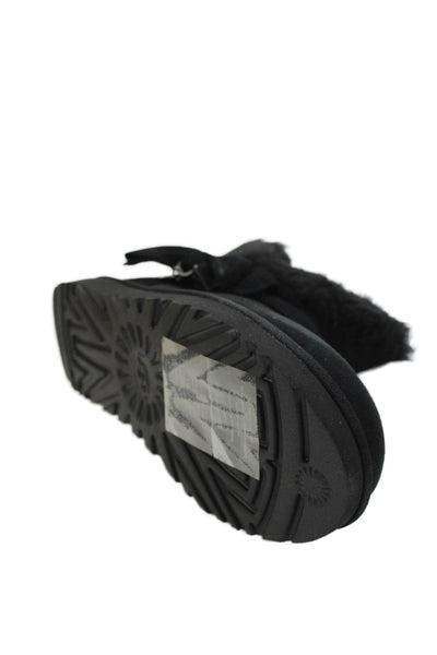 Ugg Womens Suede Mini Bow Ankle Boots Black Size 10