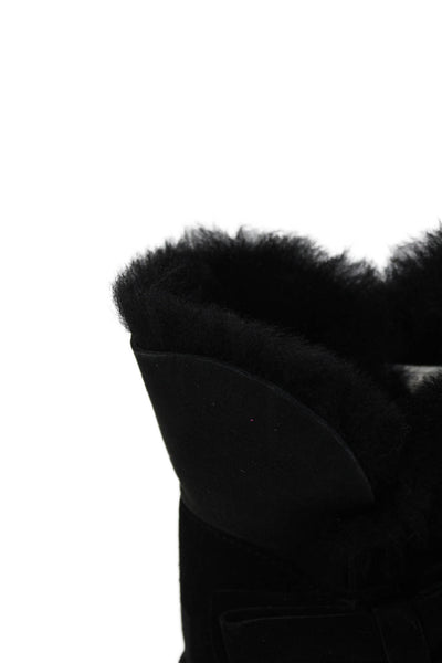Ugg Womens Suede Mini Bow Ankle Boots Black Size 10