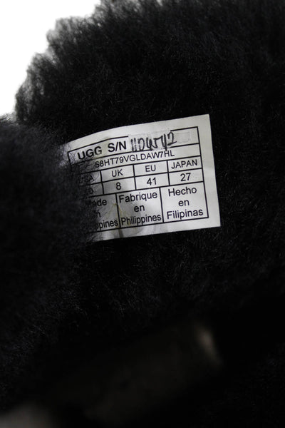 Ugg Womens Suede Mini Bow Ankle Boots Black Size 10