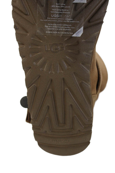Ugg Womens Suede Mini Bow Ankle Boots Brown Size 10
