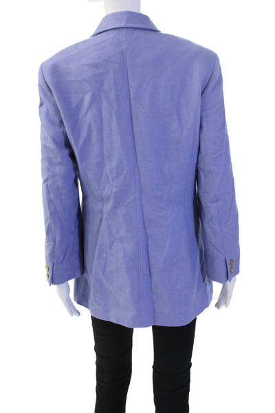 Mondi Women Purple Collared Wool Angora Cashmere Blazer Long Sleeve 90s Size 38